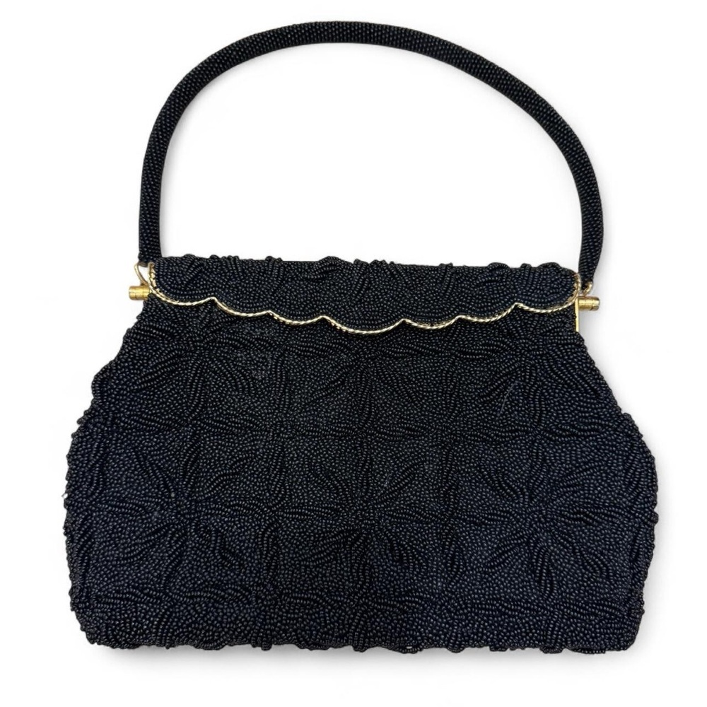 Dalill Vintage 1950’s Bugle Seed Evening beaded floral clutch bag